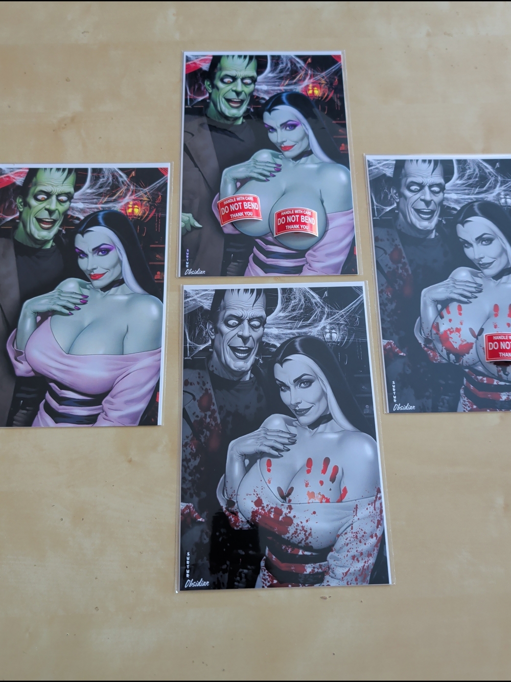 Herman & Lily Munster  ART PRINTS (Comic Sized) by Surtur - 4 NAUGHTY AND NICE
